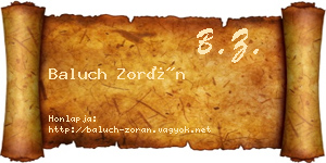 Baluch Zorán névjegykártya
